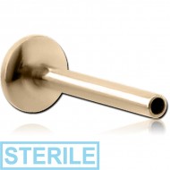 STERILE 14K GOLD INTERNALLY THREADED MICRO LABRET PIN