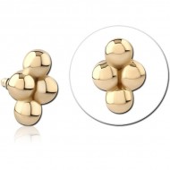 STERILE 14K GOLD FOR 1.2MM INTERNALLY THREADED PINS PIERCING