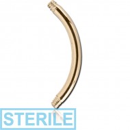 STERILE 14K GOLD CURVED MICRO BARBELL PIN PIERCING