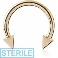 STERILE 14K GOLD MICRO CIRCULAR BARBELL WITH CONES