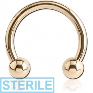 STERILE 14K GOLD MICRO CIRCULAR BARBELL