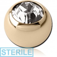 STERILE 14K GOLD HIGH END CRYSTAL JEWELLED MICRO BALL
