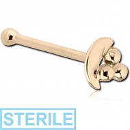 STERILE 14K GOLD NOSE BONE - TRIPLE