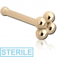 STERILE 14K GOLD NOSE BONE - FLOWER