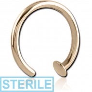 STERILE 14K GOLD OPEN NOSE RING