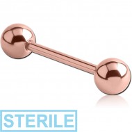 STERILE 14K ROSE GOLD BARBELL