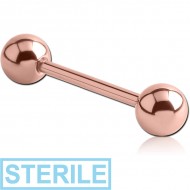 STERILE 14K ROSE GOLD BARBELL