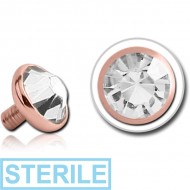 STERILE 14K ROSE GOLD JEWELLED DISC FOR 1.6MM INTERNALLY THREADED PINS