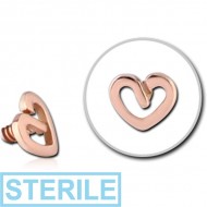 STERILE 14K ROSE GOLD ATTACHMENT FOR 1.2MM INTERNALLY THREADED PINS