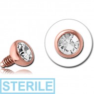 STERILE 14K ROSE GOLD JEWELLED BALL FOR 1.2MM INTERNALLY THREADED PINS