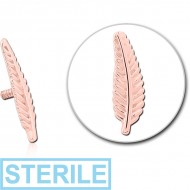 STERILE 14K ROSE GOLD ATTACHMENT FOR 1.2MM INTERNALLY THREADED PINS