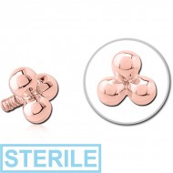 STERILE 14K ROSE GOLD ATTACHMENT FOR 1.2MM INTERNALLY THREADED PINS