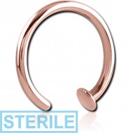 STERILE 14K ROSE GOLD OPEN NOSE RING