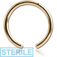 STERILE 18K GOLD BALL CLOSURE RING PIN