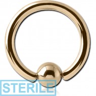 STERILE 18K GOLD BALL CLOSURE RING PIERCING