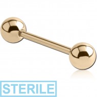 STERILE 18K GOLD BARBELL