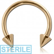 STERILE 18K GOLD CIRCULAR BARBELL WITH CONES