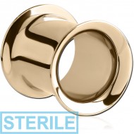 STERILE 18K GOLD DOUBLE FLARED TUNNEL