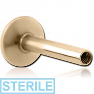 STERILE 18K GOLD INTERNALLY THREADED LABRET PIN