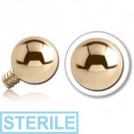 STERILE 18K GOLD BALL FOR 1.2MM INTERNALLY THREADED PINS