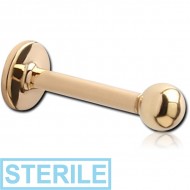 STERILE 18K GOLD INTERNALLY THREADED MICRO LABRET