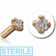 STERILE 18K GOLD PRONG SET DIAMOND JEWELLED PUSH FIT ATTACHMENT FOR BIOFLEX INTERNAL LABRET