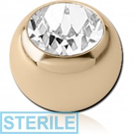 STERILE 18K GOLD BEZEL SET DIAMOND JEWELLED BALL