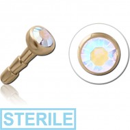 STERILE 18K GOLD 1.75MM JEWELLED PUSH FIT ATTACHMENT FOR BIOFLEX INTERNAL LABRET