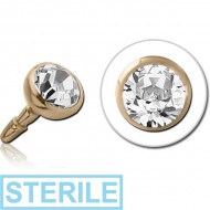 STERILE 18K GOLD 2.75MM HIGH END CRYSTAL JEWELLED PUSH FIT ATTACHMENT FOR BIOFLEX INTERNAL LABRET