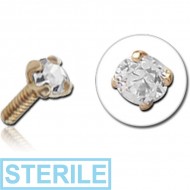 STERILE 18K GOLD 1.75MM PRONG SET JEWELLED PUSH FIT ATTACHMENT FOR BIOFLEX INTERNAL LABRET
