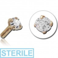 STERILE 18K GOLD 1.75MM PRONG SET JEWELLED PUSH FIT ATTACHMENT FOR BIOFLEX INTERNAL LABRET