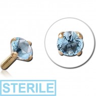 STERILE 18K GOLD 2.5MM PRONG SET JEWELLED PUSH FIT ATTACHMENT FOR BIOFLEX INTERNAL LABRET