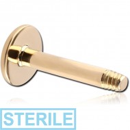 STERILE 18K GOLD LABRET PIN