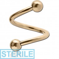 STERILE 18K GOLD MICRO BODY SPIRAL