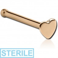 STERILE 18K GOLD HEART NOSE BONE