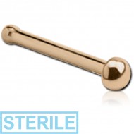 STERILE 18K GOLD HALF BALL NOSE BONE