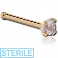 STERILE 18K GOLD NOSE BONE WITH 1.35MM PRONG SET DIAMOND