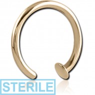 STERILE 18K GOLD OPEN NOSE RING