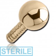 STERILE 18K GOLD INTERNAL BALL PUSH FIT ATTACHMENT FOR BIOFLEX INTERNAL LABRET
