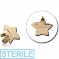 STERILE 18K GOLD INTERNAL STAR PUSH FIT ATTACHMENT FOR BIOFLEX INTERNAL LABRET