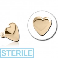 STERILE 18K GOLD INTERNAL HEART PUSH FIT ATTACHMENT FOR BIOFLEX INTERNAL LABRET
