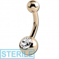 STERILE 18K GOLD JEWELLED MINI NAVEL BANANA