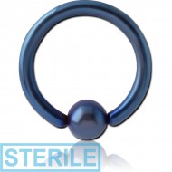 STERILE ANODISED SURGICAL STEEL ANNEALED BALL CLOSURE RING
