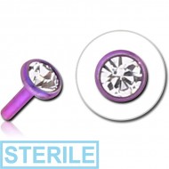 STERILE ANODISED SURGICAL STEEL VALUE JEWELLED PUSH FIT DISC FOR BIOFLEX INTERNAL LABRET