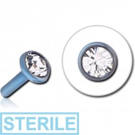STERILE ANODISED SURGICAL STEEL JEWELLED PUSH FIT DISC FOR BIOFLEX INTERNAL LABRET