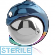 STERILE ANODISED SURGICAL STEEL DOLPHIN BALL FOR BALL CLOSURE RING