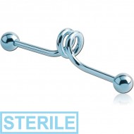 STERILE ANODISED SURGICAL STEEL INDUSTRIAL SPRING BARBELL