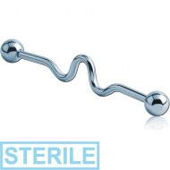 STERILE ANODISED SURGICAL STEEL INDUSTRIAL WAVE BARBELL