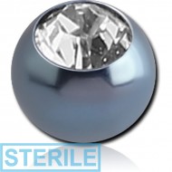STERILE ANODISED SURGICAL STEEL SWAROVSKI CRYSTAL JEWELLED BALL