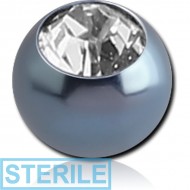 STERILE ANODISED SURGICAL STEEL OPTIMA CRYSTAL JEWELLED BALL PIERCING